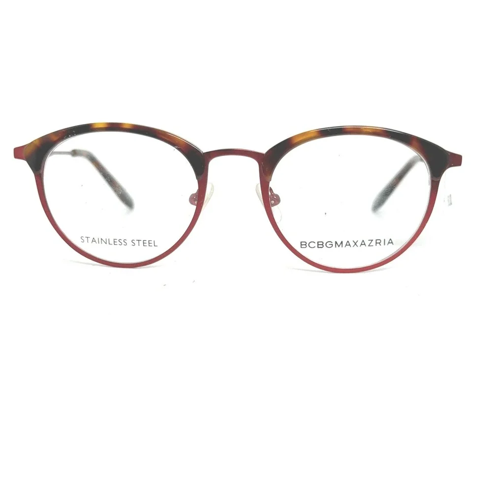 BCBGMAXAZRIA Astrid Wine Tortoiseshell Round Metal‎ Eyeglasses Frames 49 20 135
